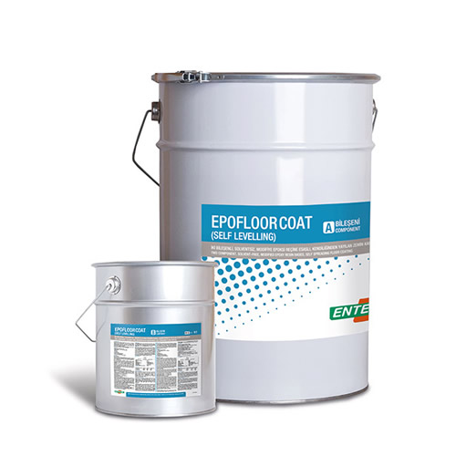 EPOFLOOR COAT (14+3kg) İki Bileşenli, Solventsiz, Modifiye Epoksi Reçine Esaslı, Kendiliğinden Yayılan Zemin Kaplaması
