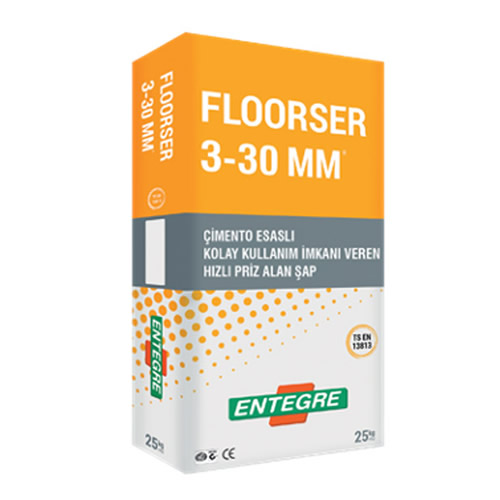 FLOORSER® (3-30mm) Çimento Esaslı Hazır Kendiliğinden Yayılabilen Erken Priz alan Tesviye Şapı