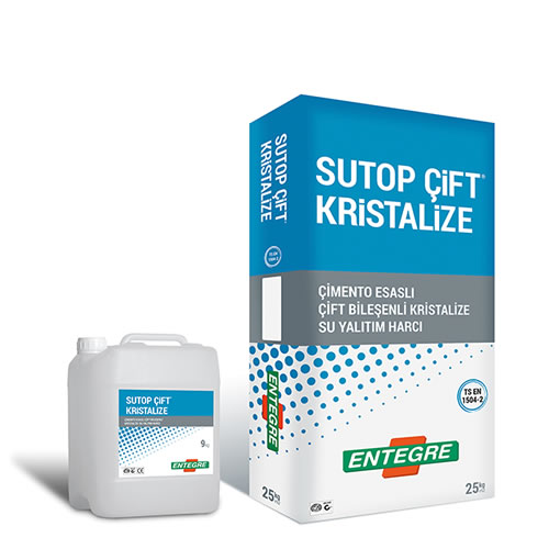 SUTOP ÇiFT® KRiSTALiZE Çimento ve Akrilik Esaslı Çift Bileşenli Kristalize Su Yalıtım Harcı