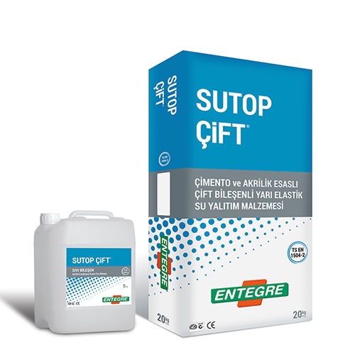 SUTOP ÇiFT® Çimento ve Akrilik Esaslı Çift Bileşenli Yarı Elastik Su Yalıtım Malzemesi